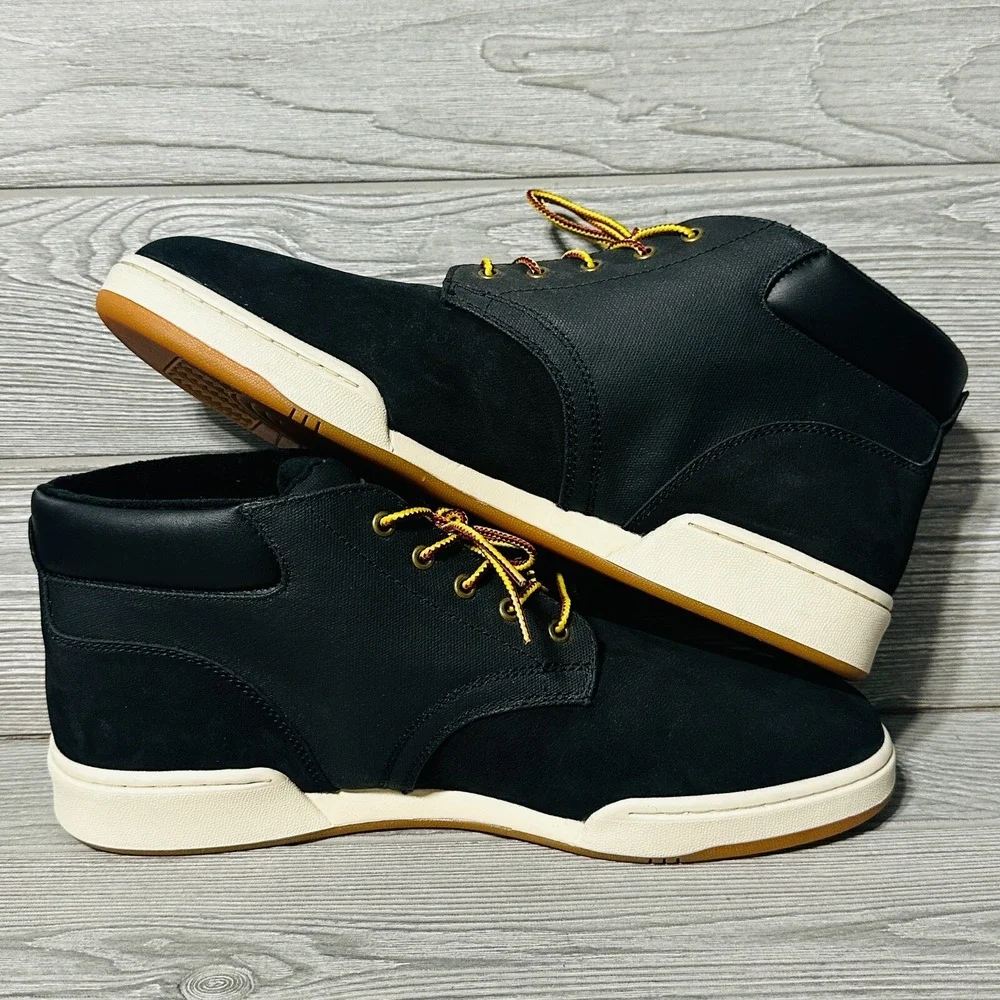 Polo Ralph Lauren Sneaker Boot Mens 14 Black Solid Mid‎ Top Modern Sneaker Boot